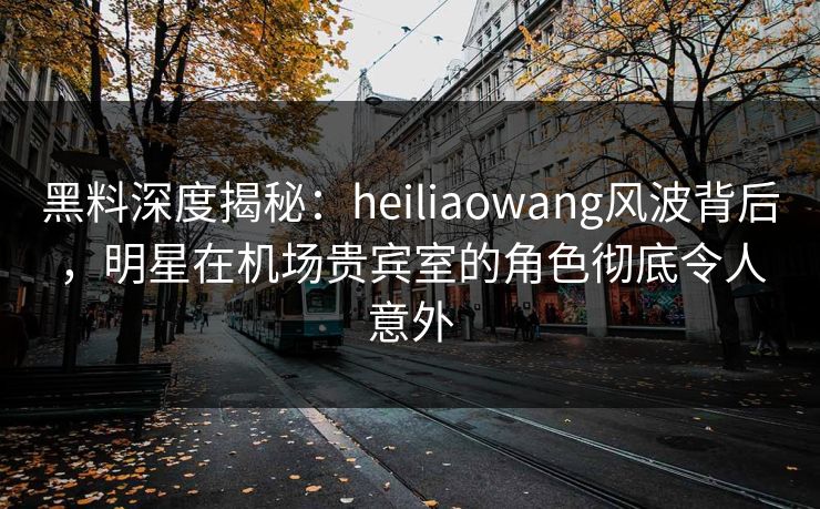 黑料深度揭秘：heiliaowang风波背后，明星在机场贵宾室的角色彻底令人意外
